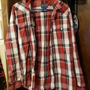 American Rag Red Plaid Button Down